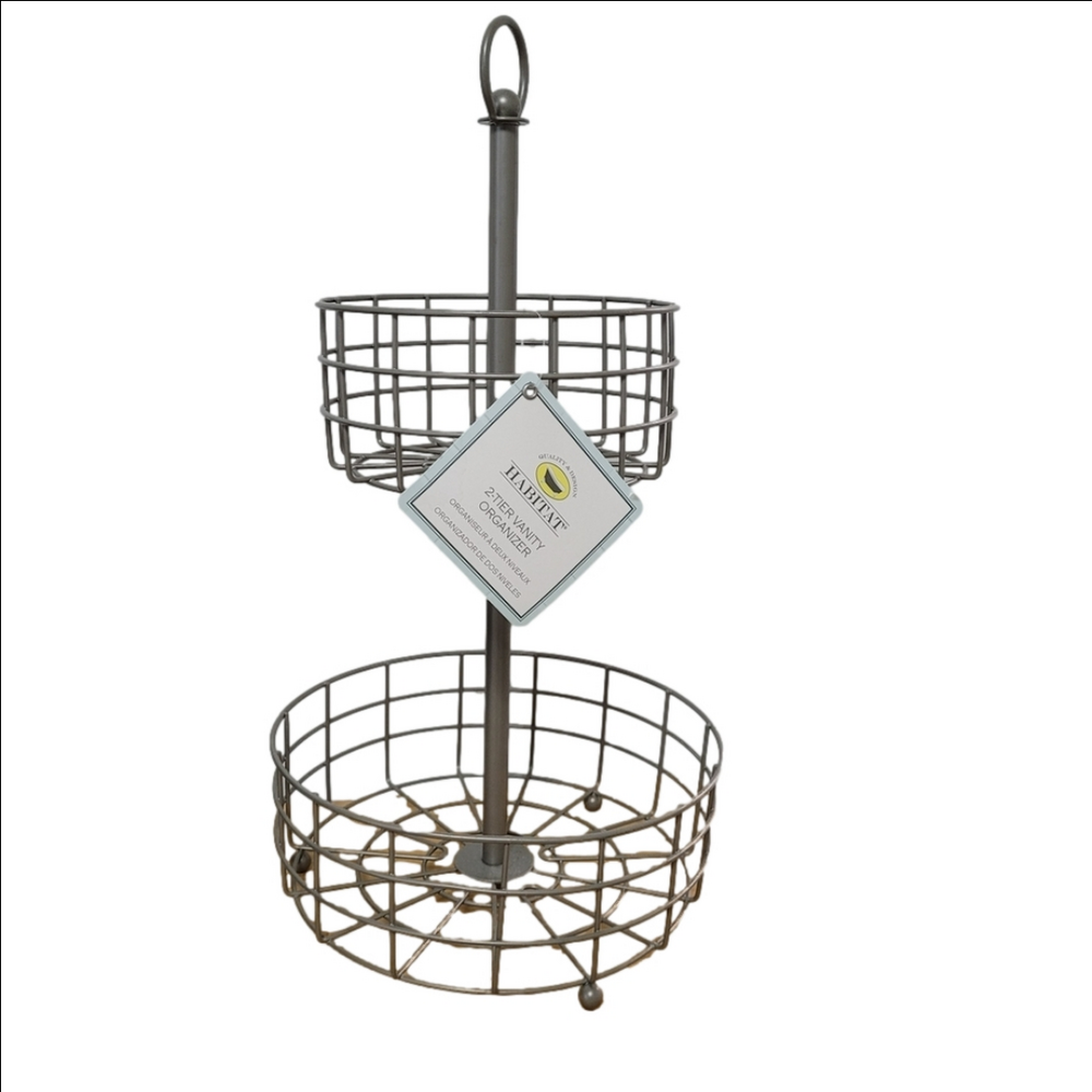 NWT Two-Tier Metal vanity organizer - Gray